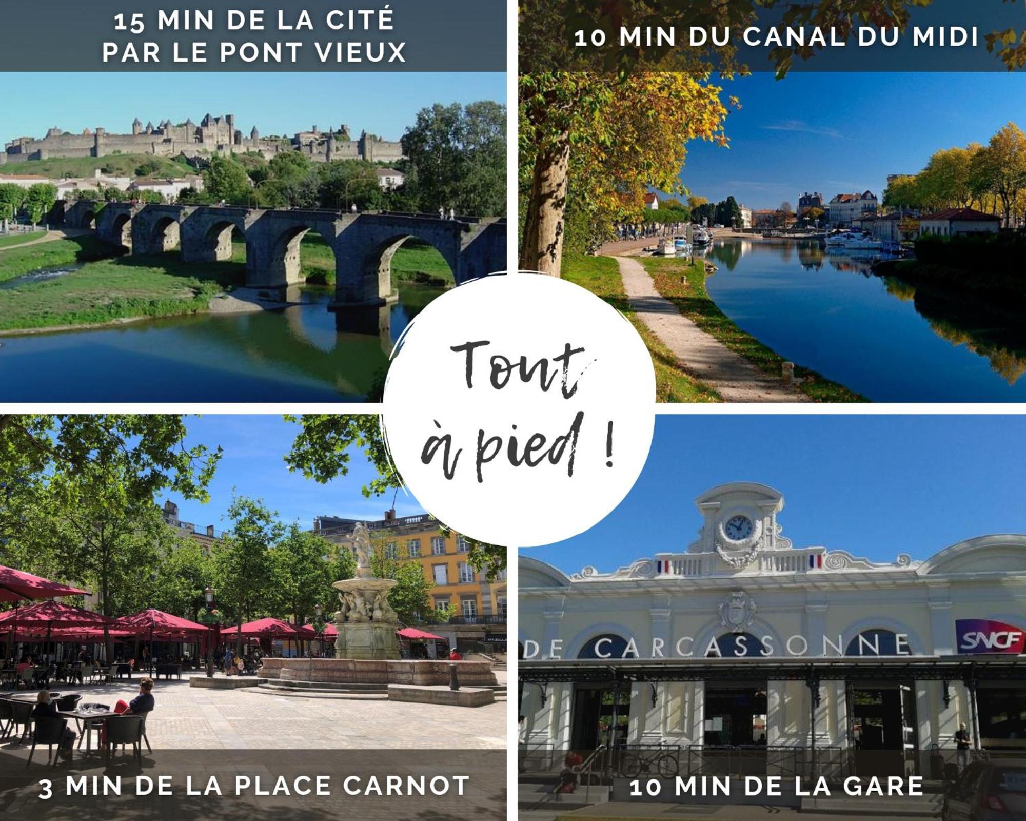 Le Marty - Wifi - Central - Climatison - Parking Gratuit Carcassonne Ngoại thất bức ảnh